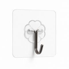 1Pc Self-Adhesive Plastic Wall Hooks – Heavy-Duty Transparent Hooks for Kitchen, Bathroom &amp; Office | Reusable Waterproof Wall Hangers (Set of 10) - Habitt