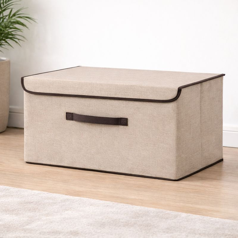 Multifunctional Cloth Storage Box – Large Capacity Fabric Organizer with Lid - Habitt