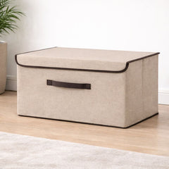 Multifunctional Cloth Storage Box – Large Capacity Fabric Organizer with Lid - Habitt