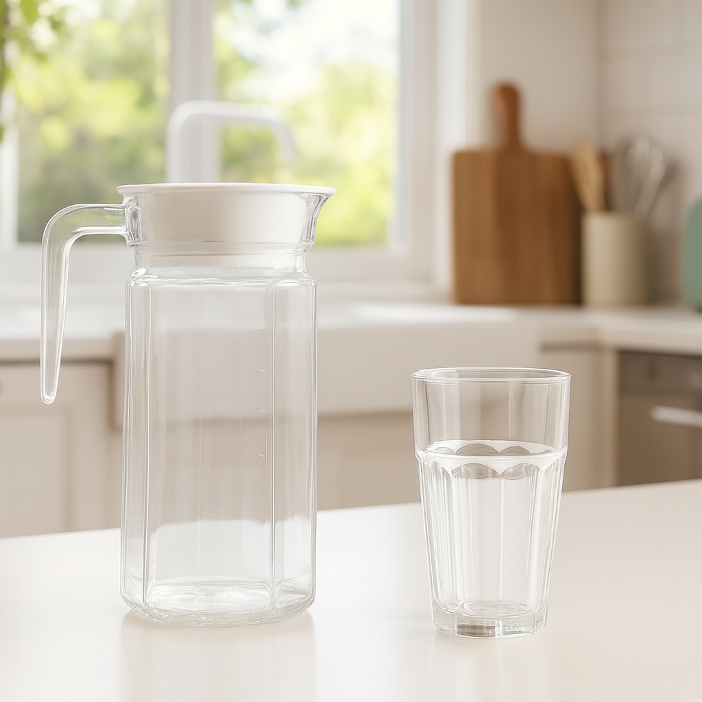Premium Deli Glassware Water Set – 7-Piece Set (750ml Jug + 320ml Glasses) - Habitt