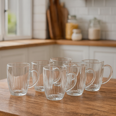 520 ml Premium Glass Juice Mug – Heavy-Duty Beverage Mug Set of 6 for Juice, Water, Shakes & Daily Use - Habitt