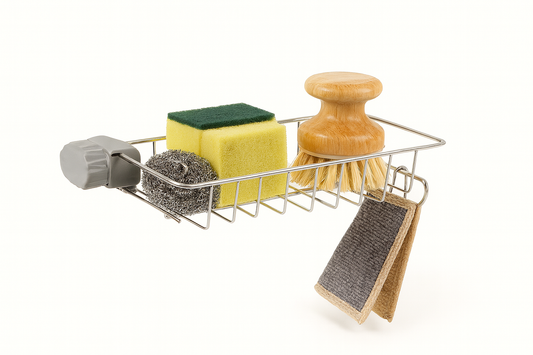 Adjustable Iron Sink Rack for Faucet-Mounted Storage & Fast-Draining Kitchen Organizer - Habitt