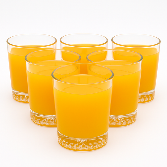 Deli Glassware Tumbler Glass Set 225ml (Y75088) – 6-Piece Clear Drinking Glasses - Habitt