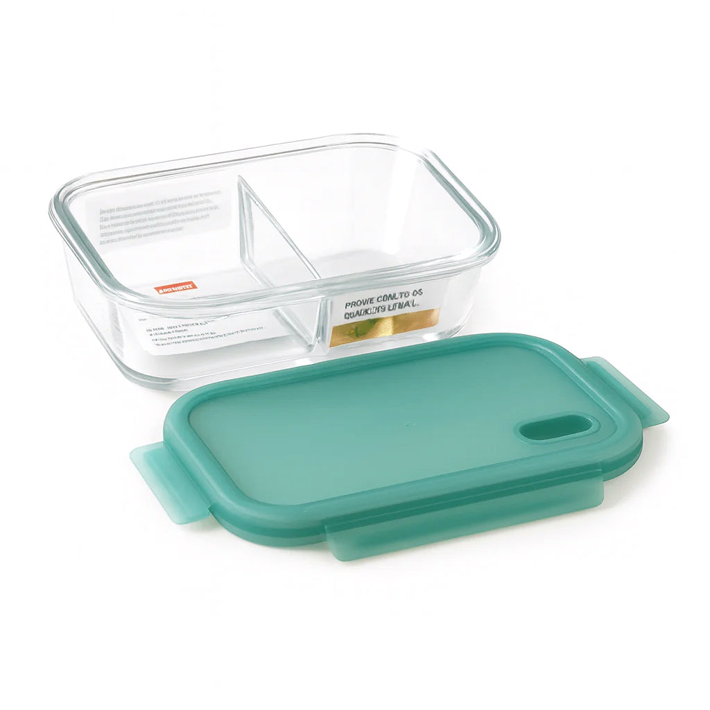 Glass Storage Box with Divider – 1000ml - Habitt