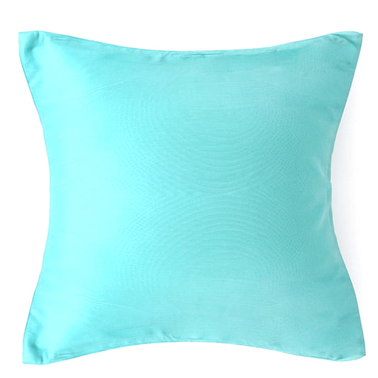 Buy 1 Get 1 Free Sky Blue Raw Silk Cushion Cover 18x18 – Elegant Decorative Throw Pillow for Sofa, Bed & Living Room (Copy) - Habitt