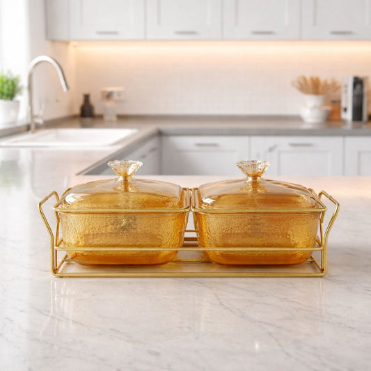 2 in 1 Glass Snacks Serving Tray - Habitt