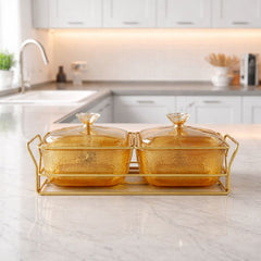 2 in 1 Glass Snacks Serving Tray - Habitt