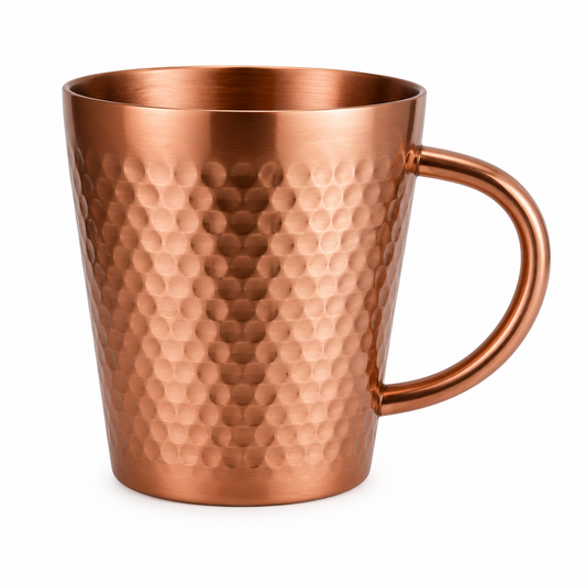 Copper/Silver Hammered Tea Cup – 300 ml