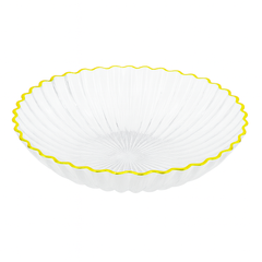 Acrylic Fruit Bowl with Golden Edge – Elegant Serving Bowl (Small, Large) - Habitt