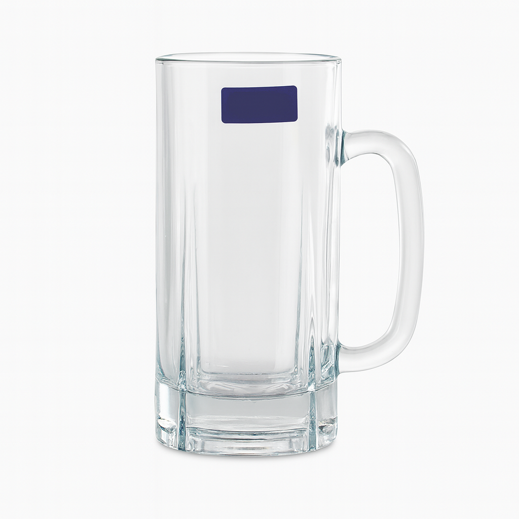 Clear Glass Juice Mug with Handle 415 ml – Set of 6 | Premium Transparent Drinkware for Home & Café - Habitt