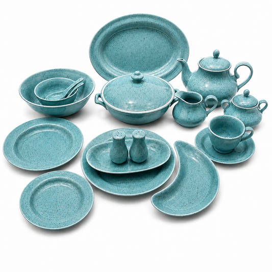 Luxury 72-Piece Ocean Salt Speckled Dinnerware Set