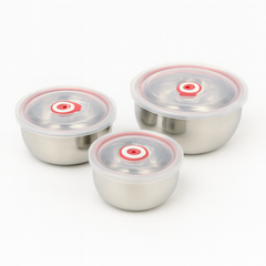 3-Piece Stainless Steel Fresh Box Set with Airtight Lids for Safe Food Storage - Habitt