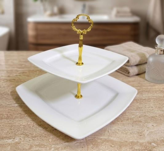 Assorted 2-Tier Square Serving Stand