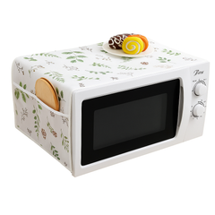Microwave Oven Dust Cover | Waterproof Fabric with Side Pockets | Kitchen Appliance Protector - Habitt