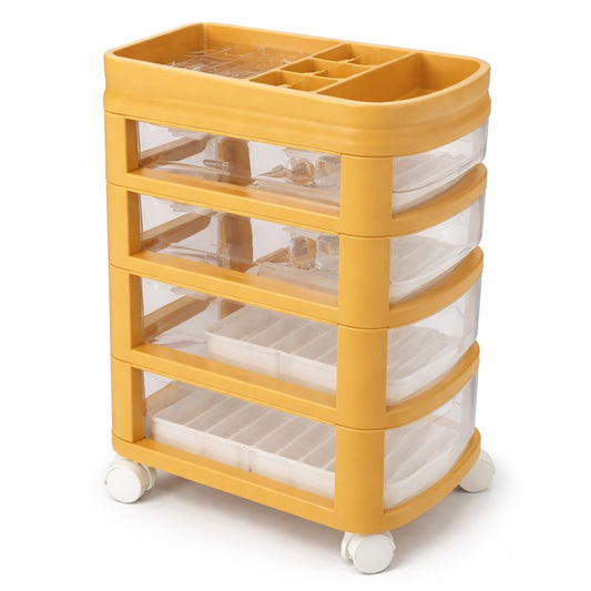 Cosmetic Rack Trolley Organizer – 3, 4 & 5 Layer Rolling Storage Cart - Habitt