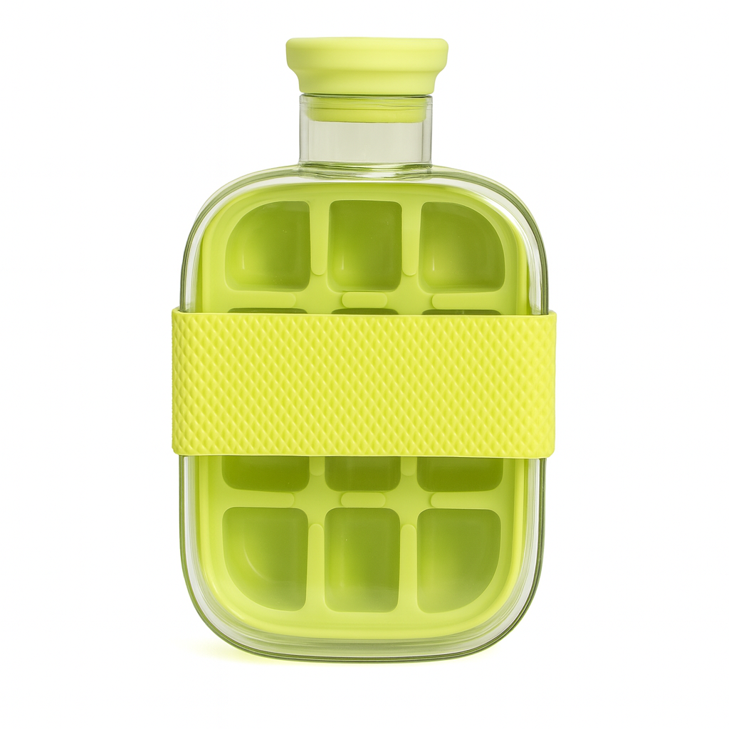 Ice Bottle with Built-In Ice Cube Grid – Portable Cooling Water Bottle (500ml / 800ml) - Habitt