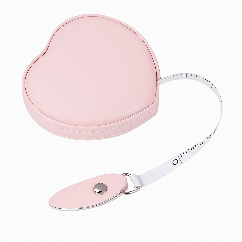 1Pc Cute Heart Shaped Measuring Tape | Portable Leather Mini Ruler for Body &amp; Sewing Measurement - Habitt