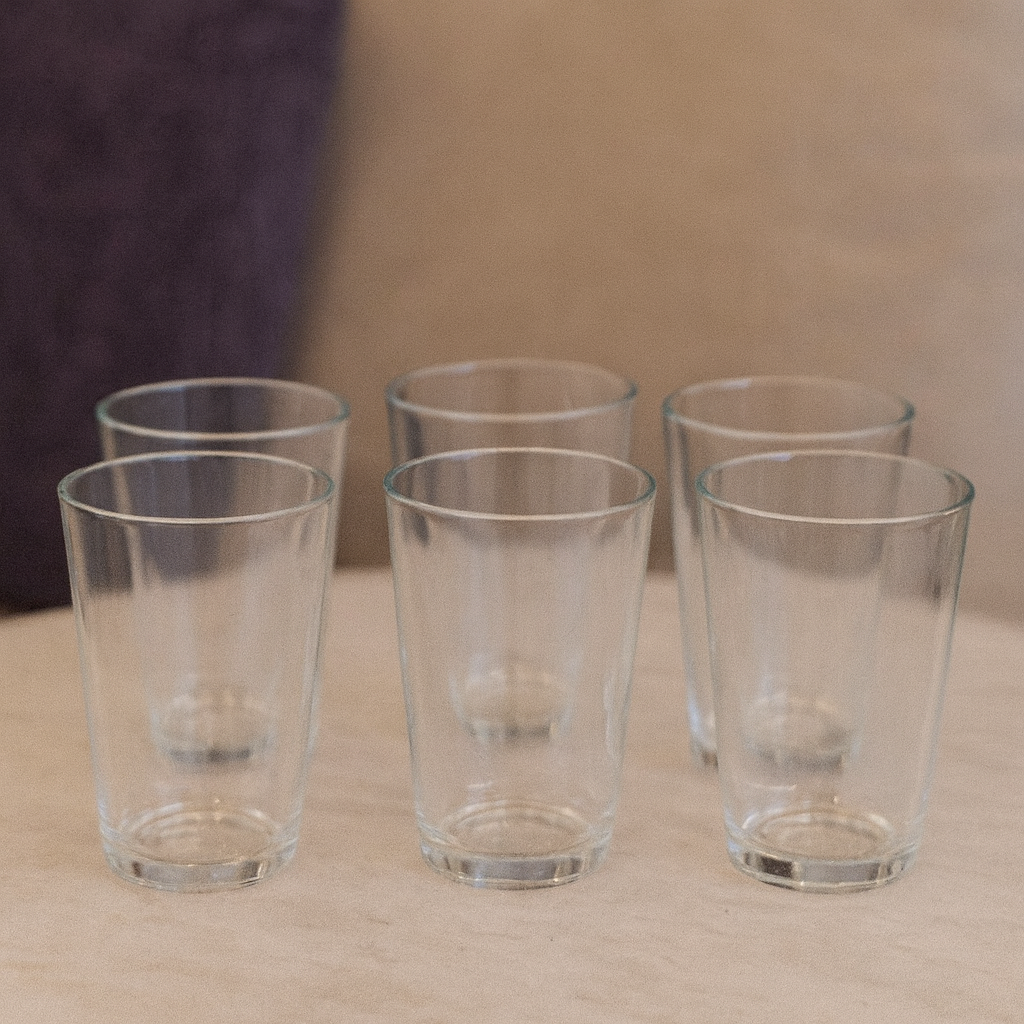 Classic Clear Tumbler Glass Set 315 ml – Everyday Heavy-Base Drinkware (6 Pcs) - Habitt
