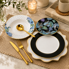 18 PCS Plate Set – Stylish Dinnerware Set for Family Dining & Entertaining
