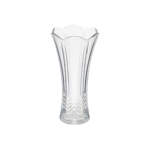 90 mm Clear Glass Flower Vase – Elegant Flared Decorative Vase for Home, Office & Table Centerpieces - Habitt