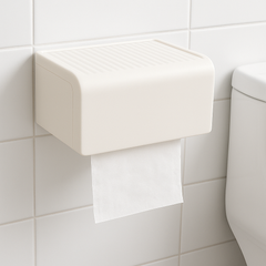 Minimalist Wall-Mounted Toilet Tissue Box – Beige - Habitt