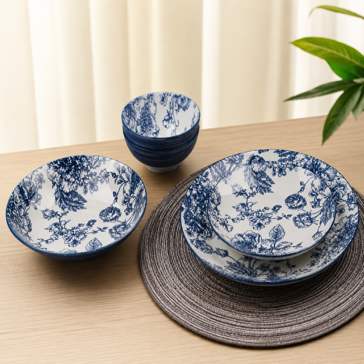 Porcelain Dinner Set | Blue Floral Collection