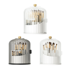 1pc Crystal Cosmetic Organizer (Assorted) – Elegant Dustproof Makeup Brush &; Accessory Holder with Dome Cover | Luxury Vanity Organizer Box&nbsp; - Habitt