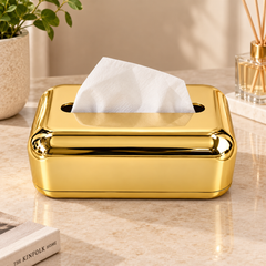 Luxury Golden Tissue Box – Premium Decorative Tissue Holder
