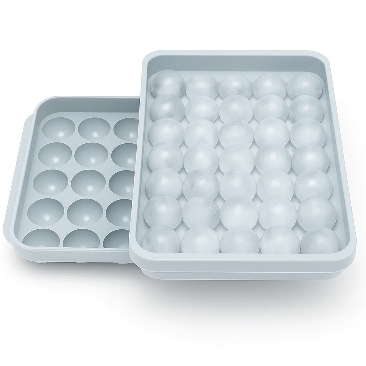 Ice Cube Ball Tray – 33 Pieces Orange / Blue - Habitt