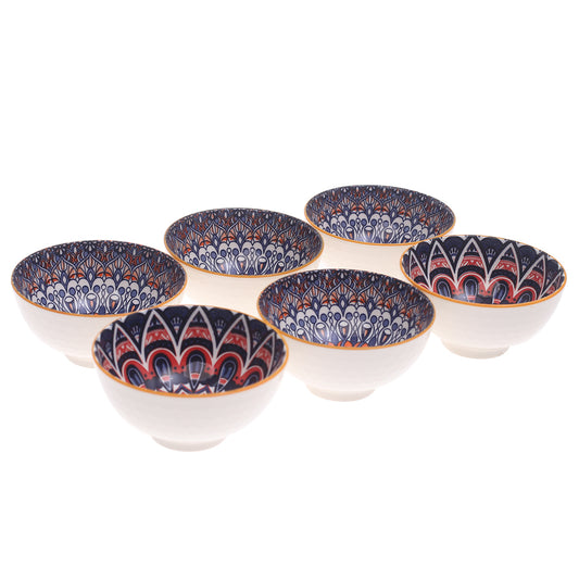 6 Pcs  Mandala-Inspired Ceramic Bowl Set - Habitt