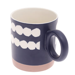 Black Ceramic Mug with White Geometric Dot Pattern - Habitt