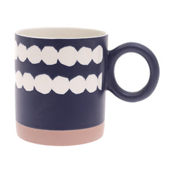 Black Ceramic Mug with White Geometric Dot Pattern - Habitt
