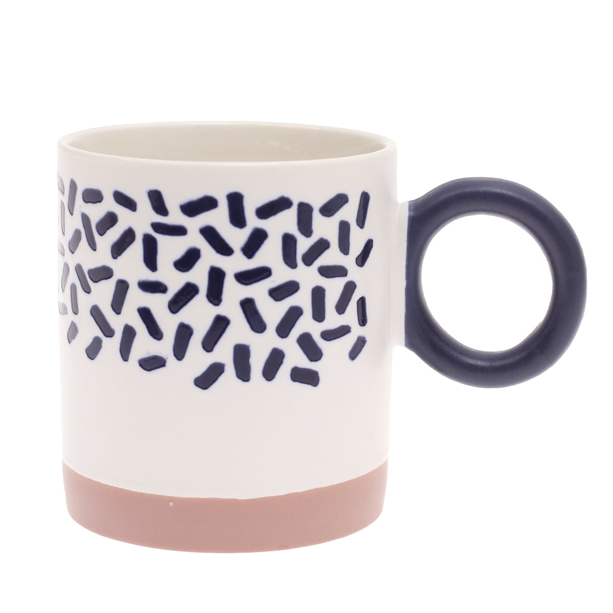 White Ceramic Mug with Black Sprinkle Pattern - Habitt