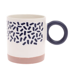 White Ceramic Mug with Black Sprinkle Pattern - Habitt