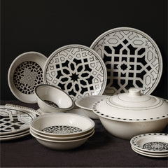 Dinner Set Geometric Black - Habitt