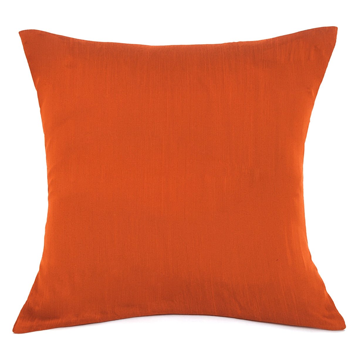Buy 1 Get 1 Free Rust Cotton Silk Cushion Cover 18x18 – Elegant Plain Decorative Throw Pillow for Sofa, Bed & Living Room - Habitt