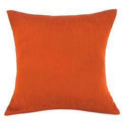 Buy 1 Get 1 Free Rust Cotton Silk Cushion Cover 18x18 – Elegant Plain Decorative Throw Pillow for Sofa, Bed & Living Room - Habitt