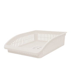 1pc Organizer Basket #3 (Assorted) – Large Plastic Storage Basket (Pink, Beige, Grey, White) - Habitt