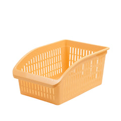 1pc Organizer Basket #2 (Assorted) – Multipurpose Plastic Storage Basket (White, Pink, Grey, Beige) - Habitt