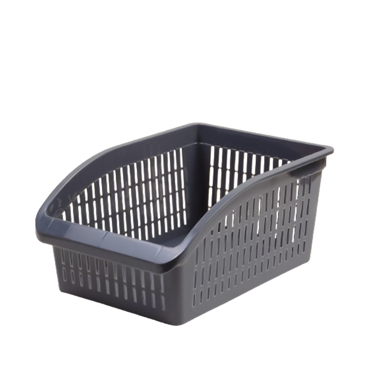 1pc Organizer Basket #2 (Assorted) – Multipurpose Plastic Storage Basket (White, Pink, Grey, Beige) - Habitt