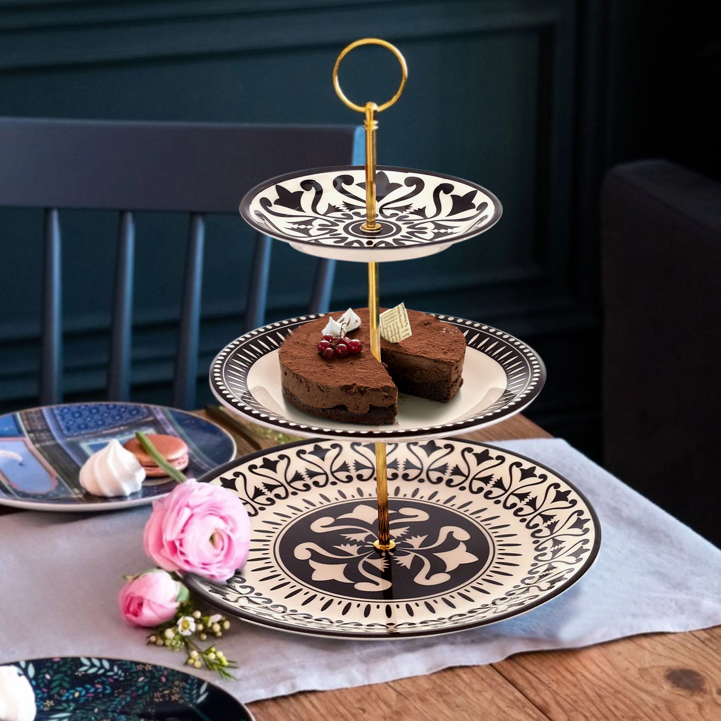 3Step Pastry Stand Manochrome - Habitt