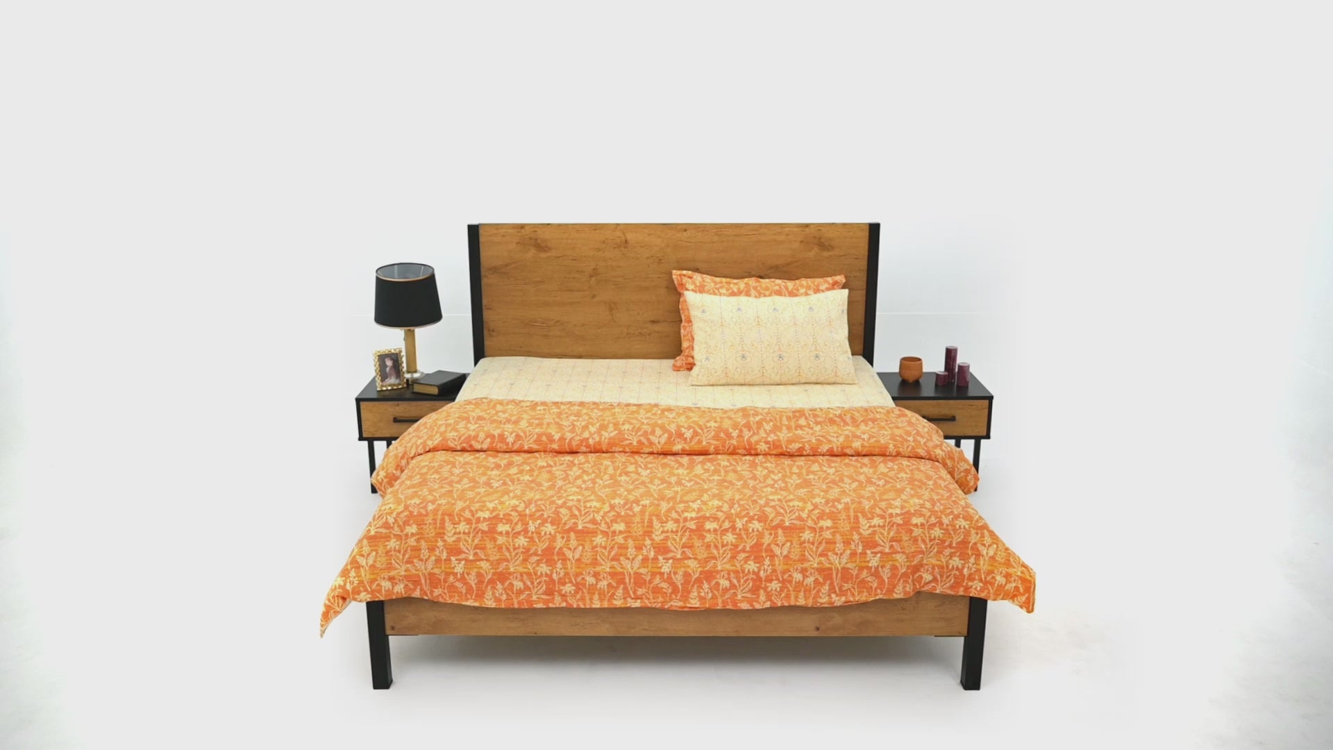Remington King Size Bed with 2 Side Tables