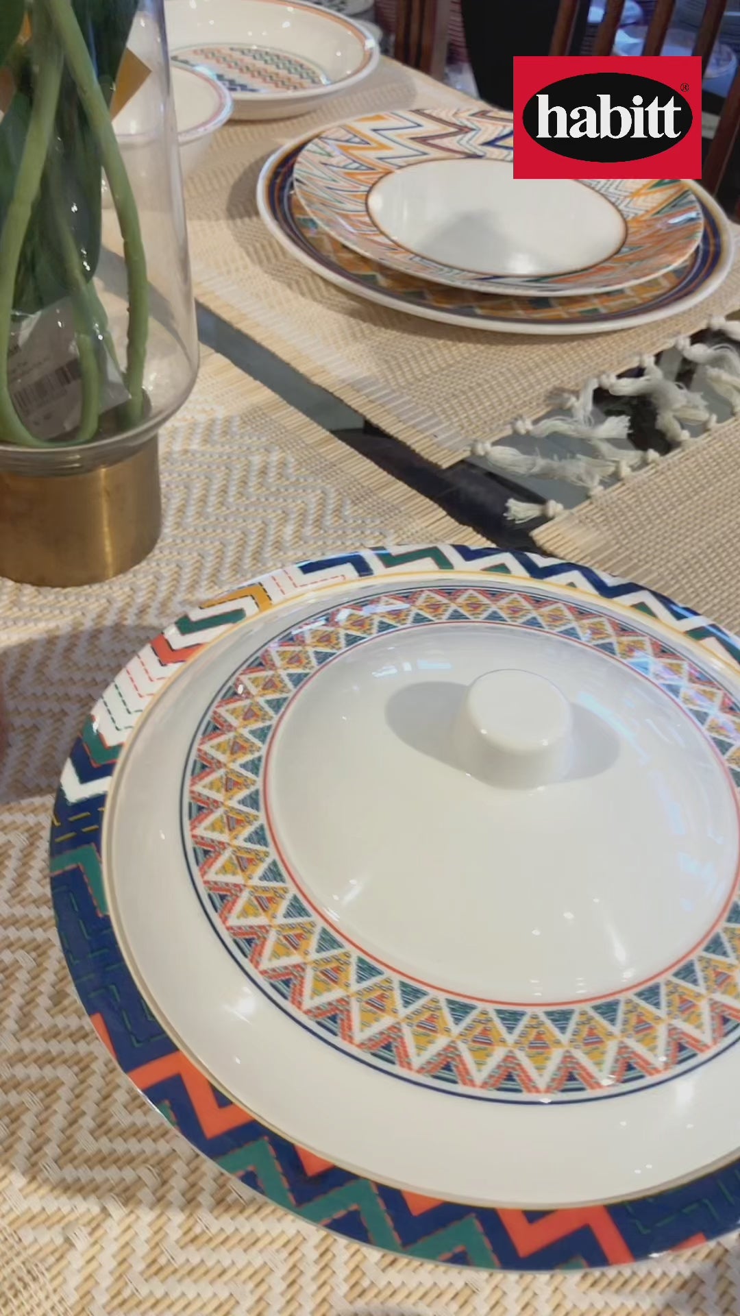 Dinner Set Coloured Chevron