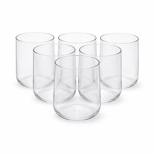 Clear Straight Tumbler Set – 6Pcs 470ml - Habitt