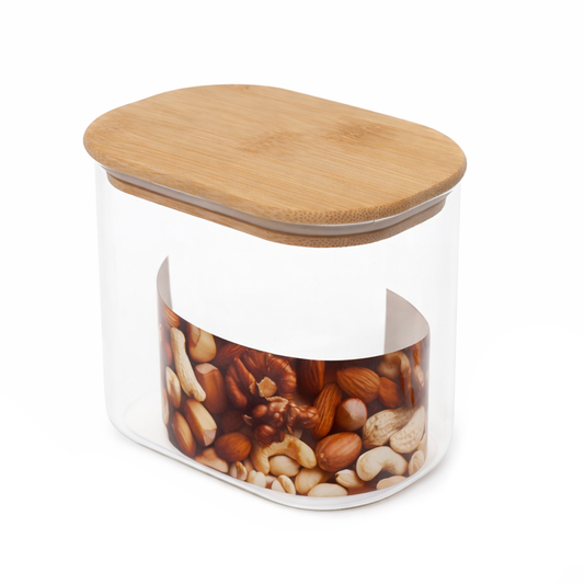 Wood Lid Jar (Small) – Compact Kitchen Storage Container - Habitt
