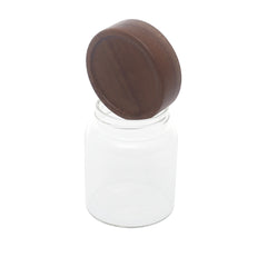 Wood Lid Jar (Small) – Compact Storage Container with Dark Wooden Lid - Habitt