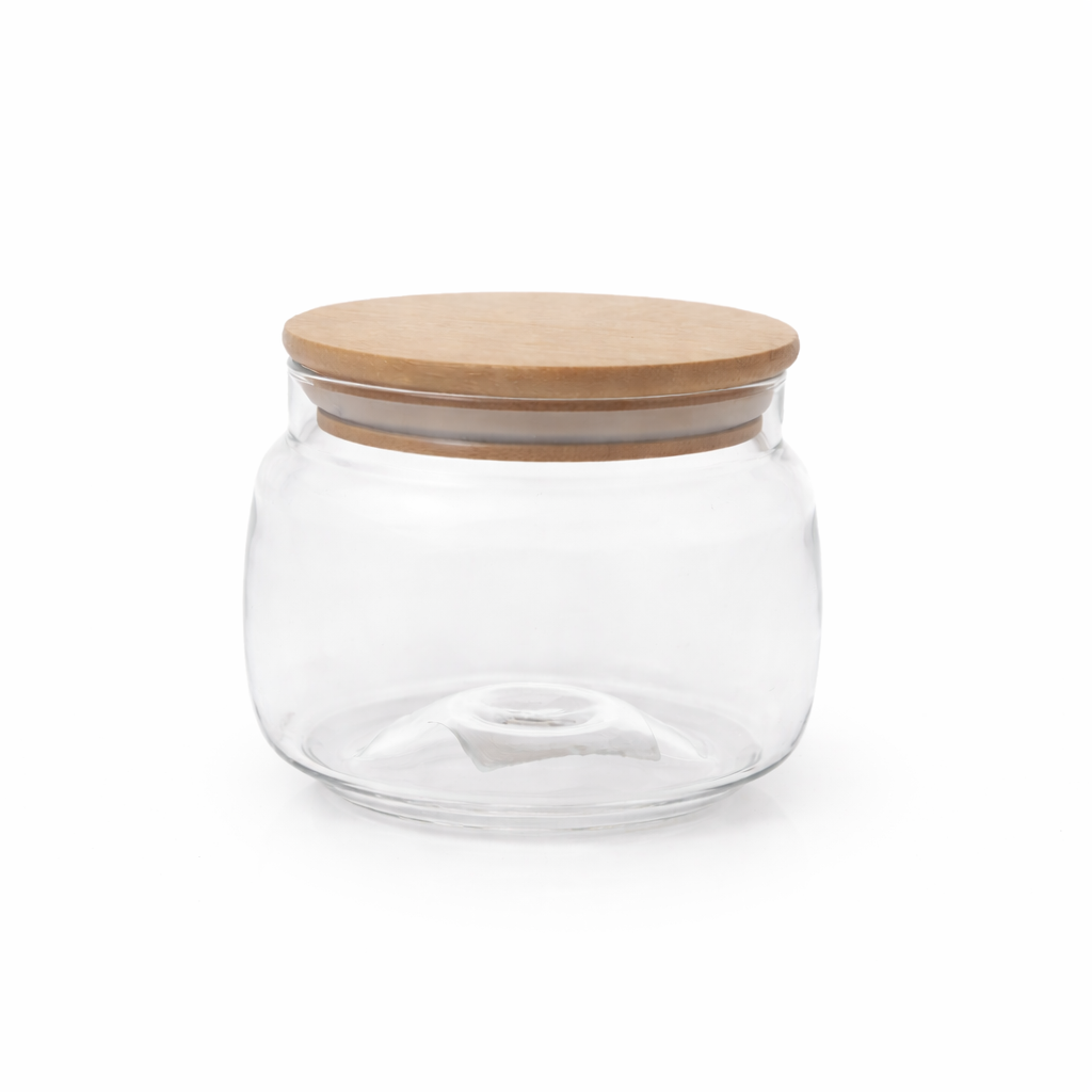 400ml Storage Jar with Wood Lid – Compact Container - Habitt