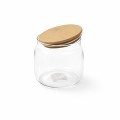 800ml Storage Jar with Wood Lid – Large Kitchen Container - Habitt