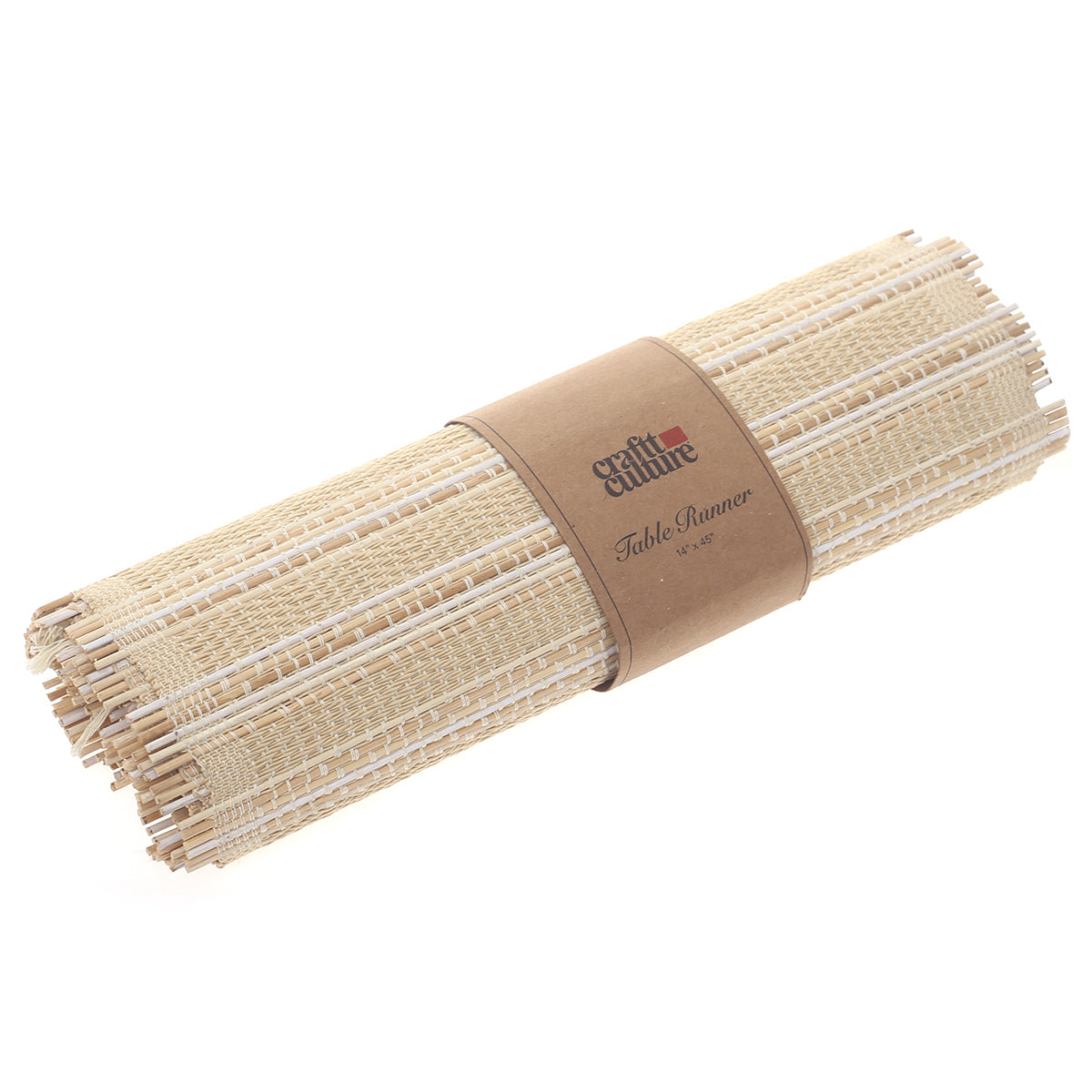 Neutral Weave Bamboo Runner 13x45" – Natural Textured Dining Table Runner - Habitt