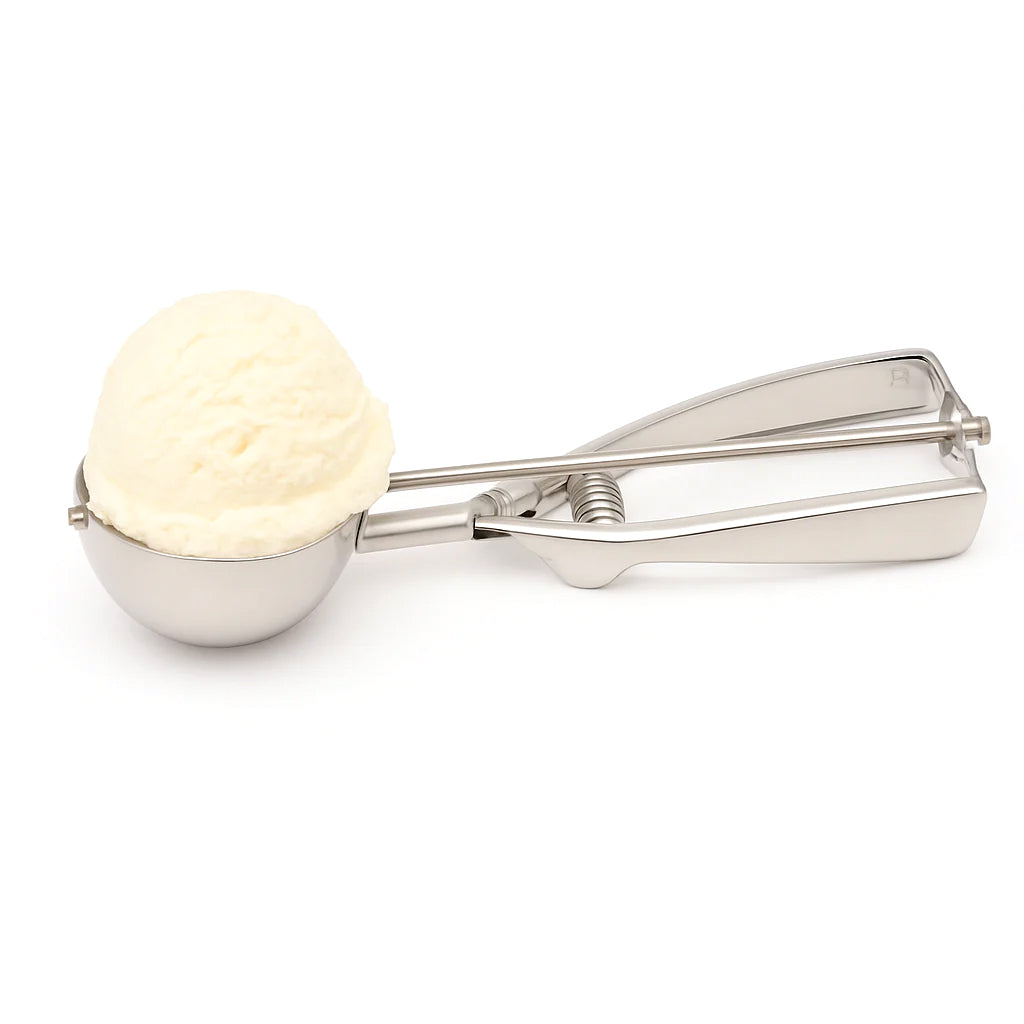 Stainless Steel Ice Cream Scoop – Spring Handle Disher - Habitt